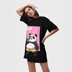 Футболка женская длинная Rum and Panda, цвет: 3D-принт — фото 2