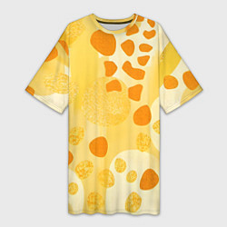 Футболка женская длинная Солнечные пятна жирафа, цвет: 3D-принт