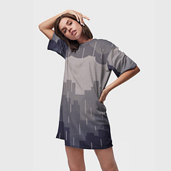 Футболка женская длинная Вечерний дождь, цвет: 3D-принт — фото 2