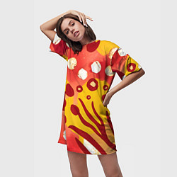 Футболка женская длинная Африканский паттерн, цвет: 3D-принт — фото 2