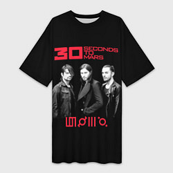 Футболка женская длинная 30 Seconds to Mars poster, цвет: 3D-принт