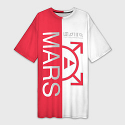 Футболка женская длинная 30 Seconds to Mars poster, цвет: 3D-принт