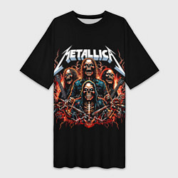 Женская длинная футболка Metallica forever - thrash metal