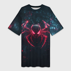 Футболка женская длинная Спайдер-мэн с лапами паука, цвет: 3D-принт