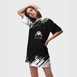 Футболка женская длинная Король и шут краски броня, цвет: 3D-принт — фото 2