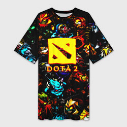 Женская длинная футболка Dota2 персонажи