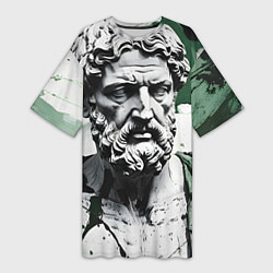 Футболка женская длинная Зарисовка античной статуи, цвет: 3D-принт