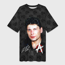 Футболка женская длинная Юрий Хой из Сектор газа, цвет: 3D-принт