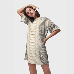 Футболка женская длинная Светлая кожа змеи, цвет: 3D-принт — фото 2