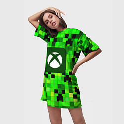 Футболка женская длинная Minecraft xbox, цвет: 3D-принт — фото 2