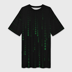 Футболка женская длинная Color black green, цвет: 3D-принт