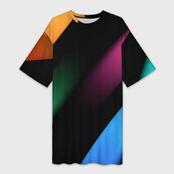 Футболка женская длинная Multicoloured, цвет: 3D-принт