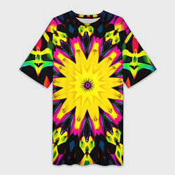 Футболка женская длинная Звездный калейдоскоп, цвет: 3D-принт
