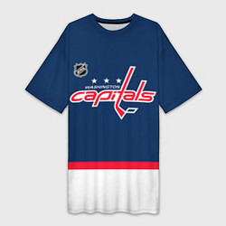 Футболка женская длинная Washington Capitals hockey team, цвет: 3D-принт