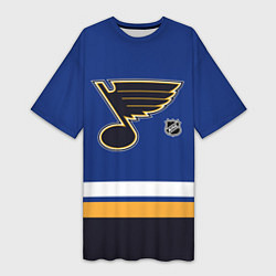 Футболка женская длинная Сент Луис Блюз хоккей, цвет: 3D-принт