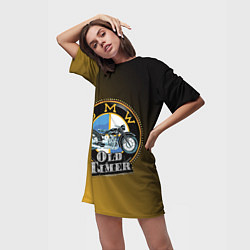 Футболка женская длинная Ретро мотоцикл BMW, цвет: 3D-принт — фото 2