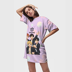 Футболка женская длинная Astro anime, цвет: 3D-принт — фото 2