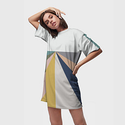 Футболка женская длинная Черное солнце красная луна, цвет: 3D-принт — фото 2