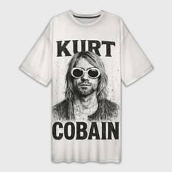 Футболка женская длинная Kurt Cobain - grunge-art, цвет: 3D-принт