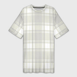 Футболка женская длинная Checked white completely, цвет: 3D-принт