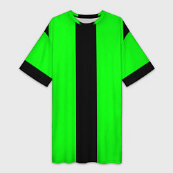 Футболка женская длинная Color green black line, цвет: 3D-принт