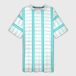Футболка женская длинная Color white cage, цвет: 3D-принт