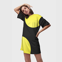 Футболка женская длинная Лава лампа макро баланс абстракция, цвет: 3D-принт — фото 2