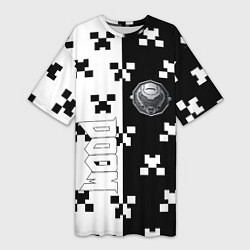 Футболка женская длинная Doom x minecraft pattern, цвет: 3D-принт