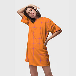 Футболка женская длинная Color orange stripe, цвет: 3D-принт — фото 2
