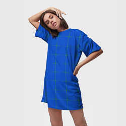 Футболка женская длинная Color blue stripes, цвет: 3D-принт — фото 2