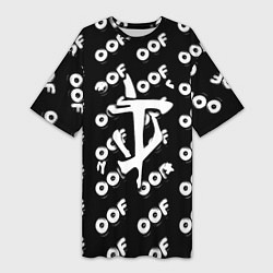 Футболка женская длинная Doom off black, цвет: 3D-принт