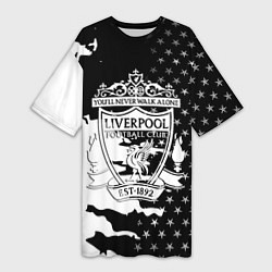 Футболка женская длинная Liverpool текстура спорт, цвет: 3D-принт