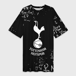 Футболка женская длинная ФК Тоттенхэм символы, цвет: 3D-принт