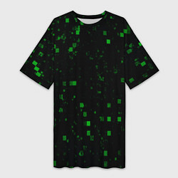 Футболка женская длинная Color green khaki, цвет: 3D-принт