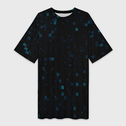 Футболка женская длинная Color dark blue khaki, цвет: 3D-принт