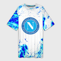 Футболка женская длинная Наполи текстура краски, цвет: 3D-принт