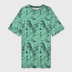 Футболка женская длинная В Бузулукском бору, цвет: 3D-принт