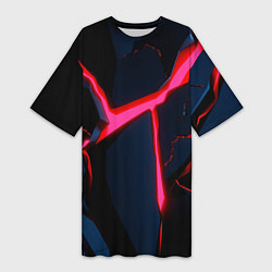 Футболка женская длинная Neon glow, цвет: 3D-принт