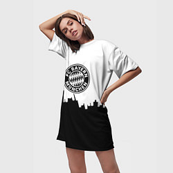 Футболка женская длинная Bayern Mnchen пиксели, цвет: 3D-принт — фото 2