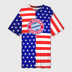 Женская длинная футболка Бавария Мюнхен сша паттерн