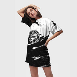 Футболка женская длинная Бавария Мюнхен крылья краски, цвет: 3D-принт — фото 2