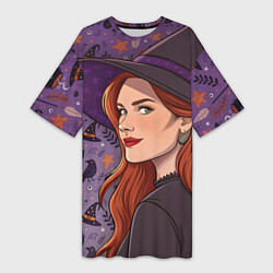 Футболка женская длинная Wich, цвет: 3D-принт