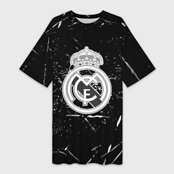 Футболка женская длинная Ювентус краски штрихи, цвет: 3D-принт