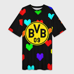 Женская длинная футболка Borussia сердца паттерн