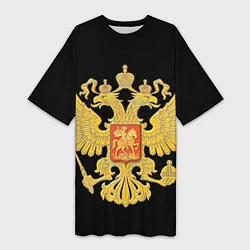 Женская длинная футболка Герб России: золото