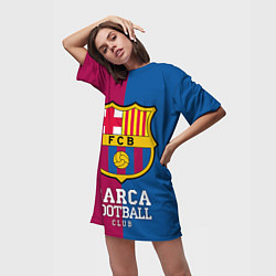 Футболка женская длинная Barca Football, цвет: 3D-принт — фото 2