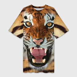 Женская длинная футболка Взгляд тигра
