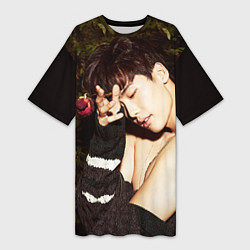 Футболка женская длинная Lee Jong Hyun, цвет: 3D-принт
