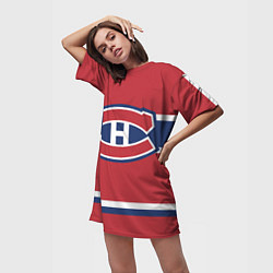 Футболка женская длинная Montreal Canadiens, цвет: 3D-принт — фото 2