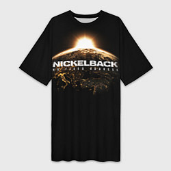 Футболка женская длинная Nickelback: No fixed address, цвет: 3D-принт